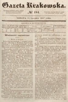 Gazeta Krakowska. 1847, nr 184