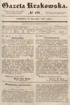Gazeta Krakowska. 1847, nr 190