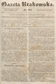 Gazeta Krakowska. 1847, nr 191