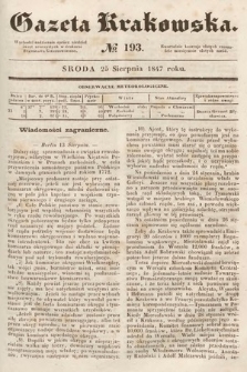 Gazeta Krakowska. 1847, nr 193