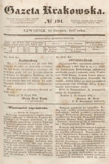Gazeta Krakowska. 1847, nr 194