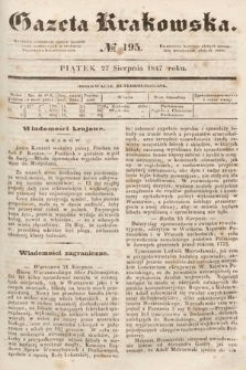 Gazeta Krakowska. 1847, nr 195