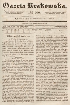 Gazeta Krakowska. 1847, nr 200