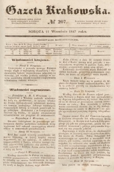 Gazeta Krakowska. 1847, nr 207