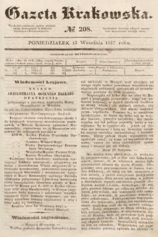 Gazeta Krakowska. 1847, nr 208
