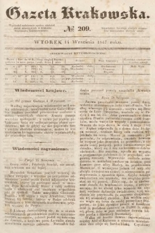 Gazeta Krakowska. 1847, nr 209