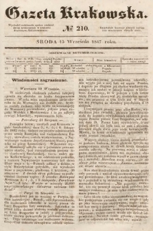 Gazeta Krakowska. 1847, nr 210