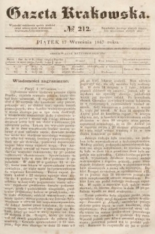Gazeta Krakowska. 1847, nr 212
