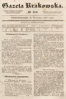 Gazeta Krakowska. 1847, nr 214