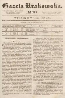 Gazeta Krakowska. 1847, nr 215