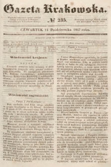 Gazeta Krakowska. 1847, nr 235