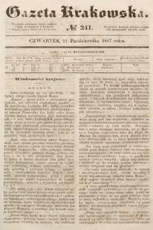 Gazeta Krakowska. 1847, nr 241