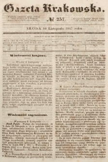 Gazeta Krakowska. 1847, nr 257