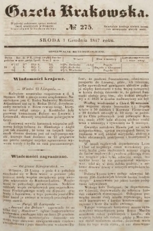 Gazeta Krakowska. 1847, nr 275