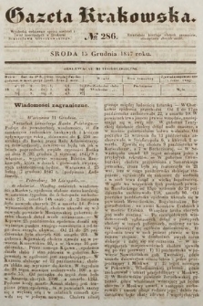 Gazeta Krakowska. 1847, nr 286