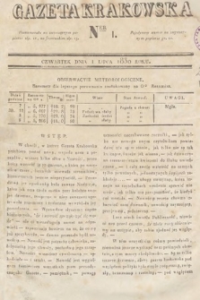 Gazeta Krakowska. 1830, nr 1