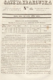 Gazeta Krakowska. 1830, nr 12