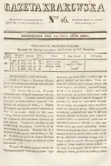 Gazeta Krakowska. 1830, nr 16