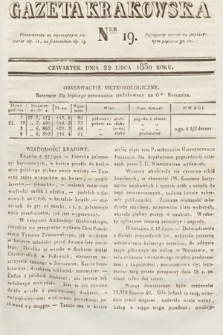 Gazeta Krakowska. 1830, nr 19