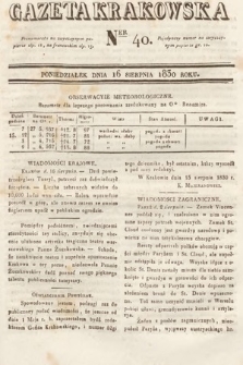 Gazeta Krakowska. 1830, nr 40