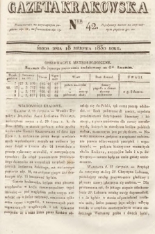 Gazeta Krakowska. 1830, nr 42