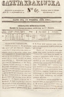 Gazeta Krakowska. 1830, nr 67