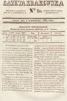 Gazeta Krakowska. 1830, nr 80