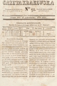 Gazeta Krakowska. 1830, nr 92