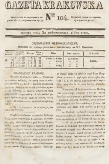 Gazeta Krakowska. 1830, nr 104