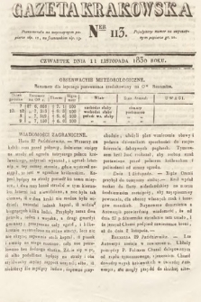 Gazeta Krakowska. 1830, nr 113