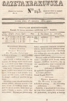 Gazeta Krakowska. 1830, nr 143
