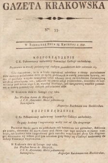 Gazeta Krakowska. 1797, nr 33