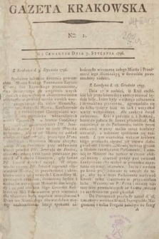 Gazeta Krakowska. 1796, nr 1