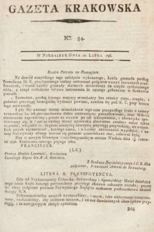 Gazeta Krakowska. 1796, nr 54