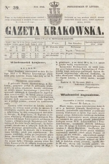 Gazeta Krakowska. 1845, nr 39