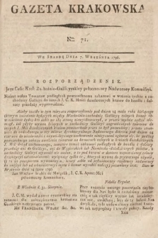 Gazeta Krakowska. 1796, nr 71