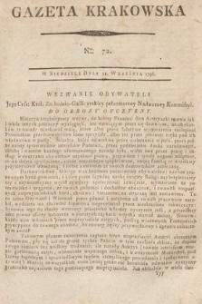 Gazeta Krakowska. 1796, nr 72