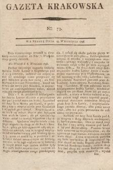 Gazeta Krakowska. 1796, nr 73