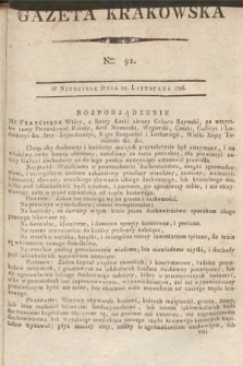 Gazeta Krakowska. 1796, nr 92