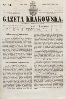 Gazeta Krakowska. 1845, nr 84
