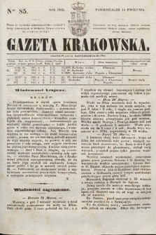 Gazeta Krakowska. 1845, nr 85