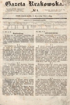 Gazeta Krakowska. 1848, nr 1