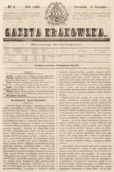 Gazeta Krakowska. 1849, nr 3