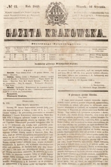 Gazeta Krakowska. 1849, nr 12