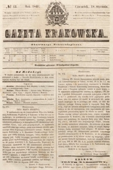 Gazeta Krakowska. 1849, nr 13