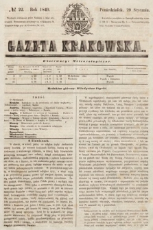 Gazeta Krakowska. 1849, nr 22