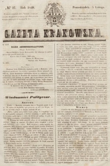 Gazeta Krakowska. 1849, nr 27