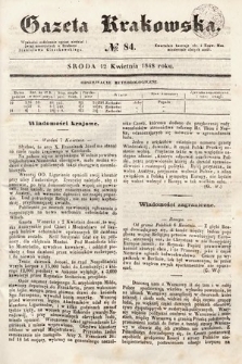 Gazeta Krakowska. 1848, nr 84
