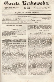 Gazeta Krakowska. 1848, nr 86