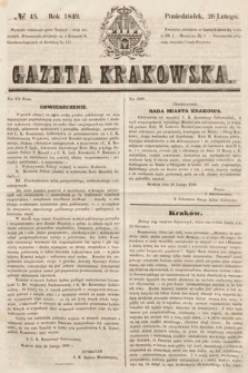 Gazeta Krakowska. 1849, nr 45